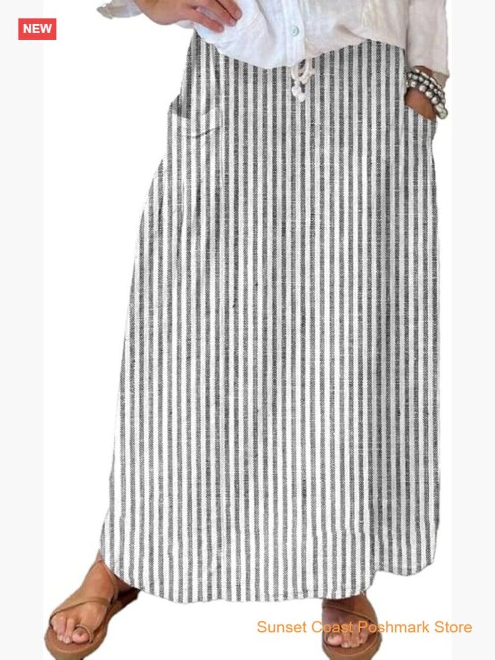 Women's High Waist Maxi Skirt Vintage Floral Long Skirt with Pockets A-Line